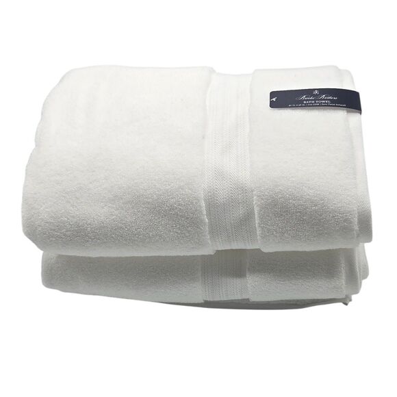 Brooks Brothers 8pc White Zero Twist Cotton Towel Set 2 Bath 2 Hand 4 Washcloths - Picture 11 of 15